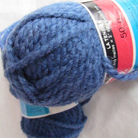 6 Skeins Coats Red Heart Shetland Look Yarn Wool Blend Blue - Picture 3 of 3